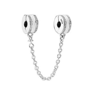 S925 sterling silver beaded DIY pendant safety chain