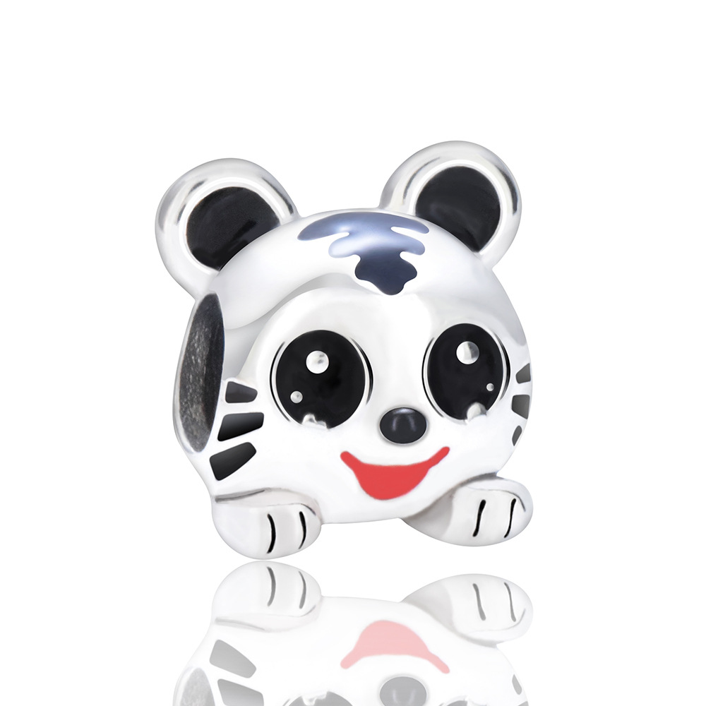 S925 Pure Silver Bead DIY Pendant Little Tiger - Image 5