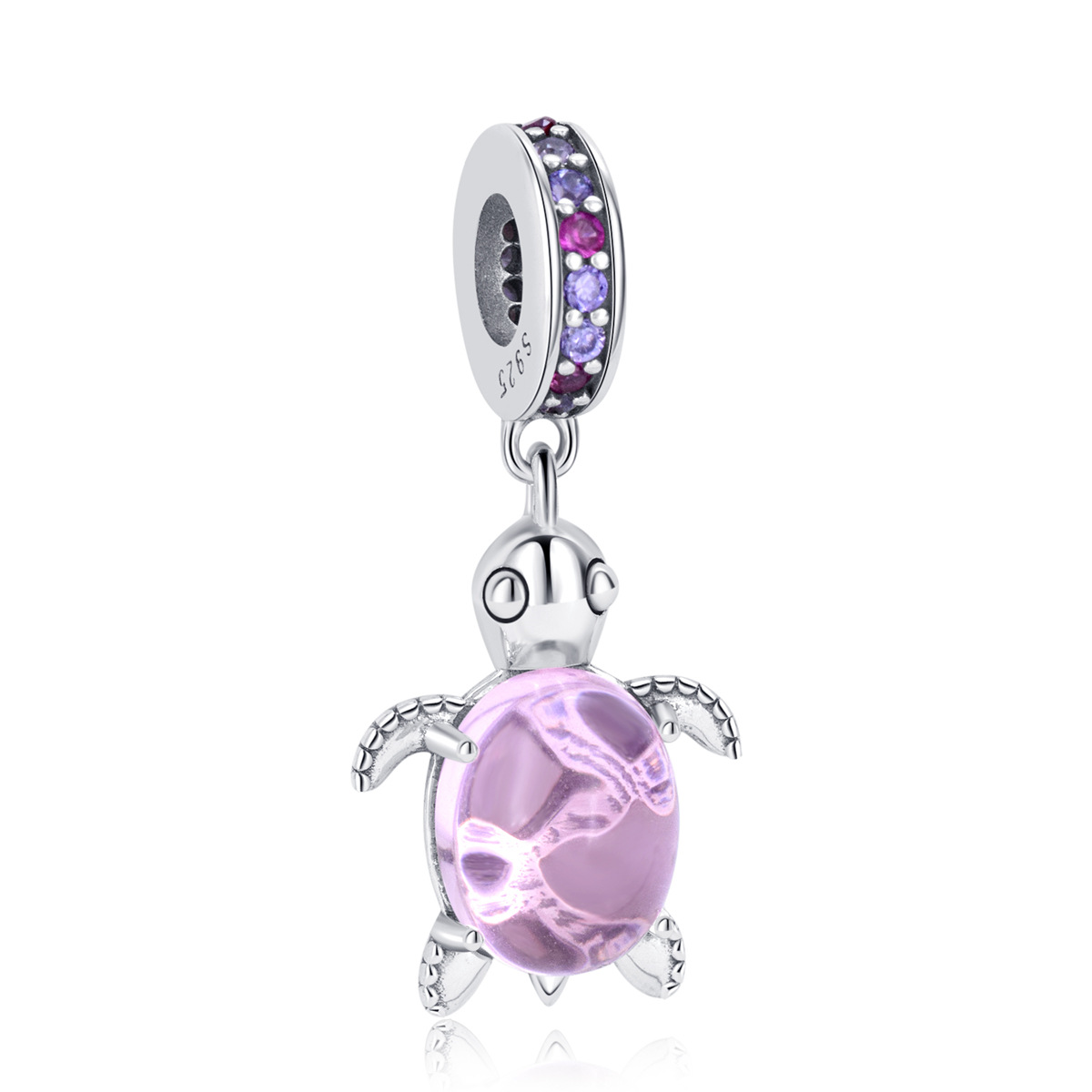 S925 sterling silver beaded DIY turtle pendant - Image 3