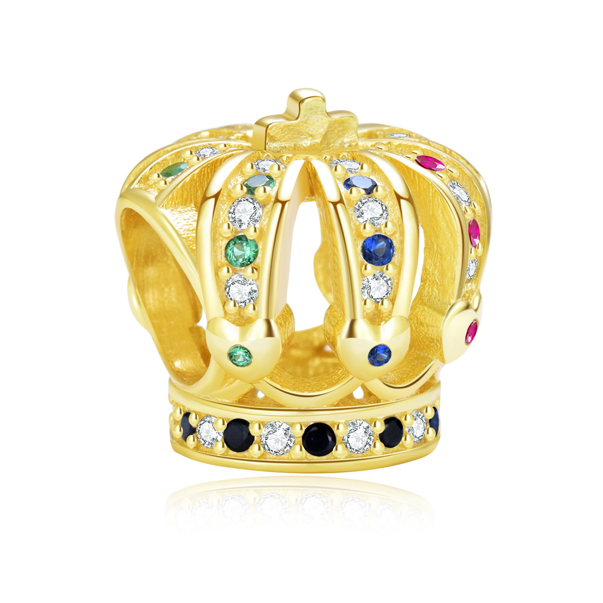 S925 Sterling Silver Beaded DIY Pendant Crown - Image 3