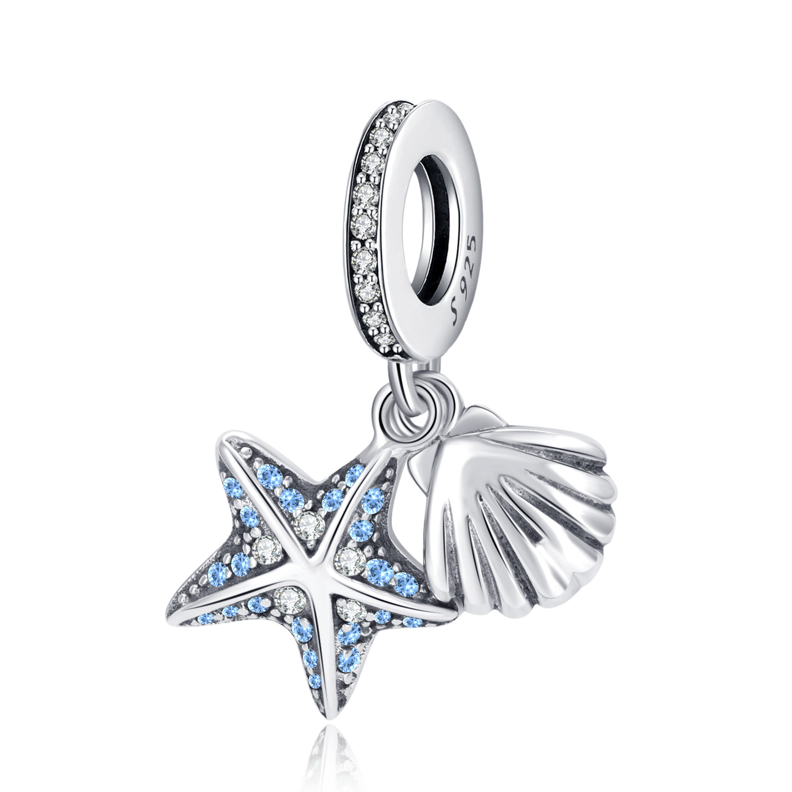 S925 Sterling Silver Beaded DIY Pendant Starfish Shells - Image 3