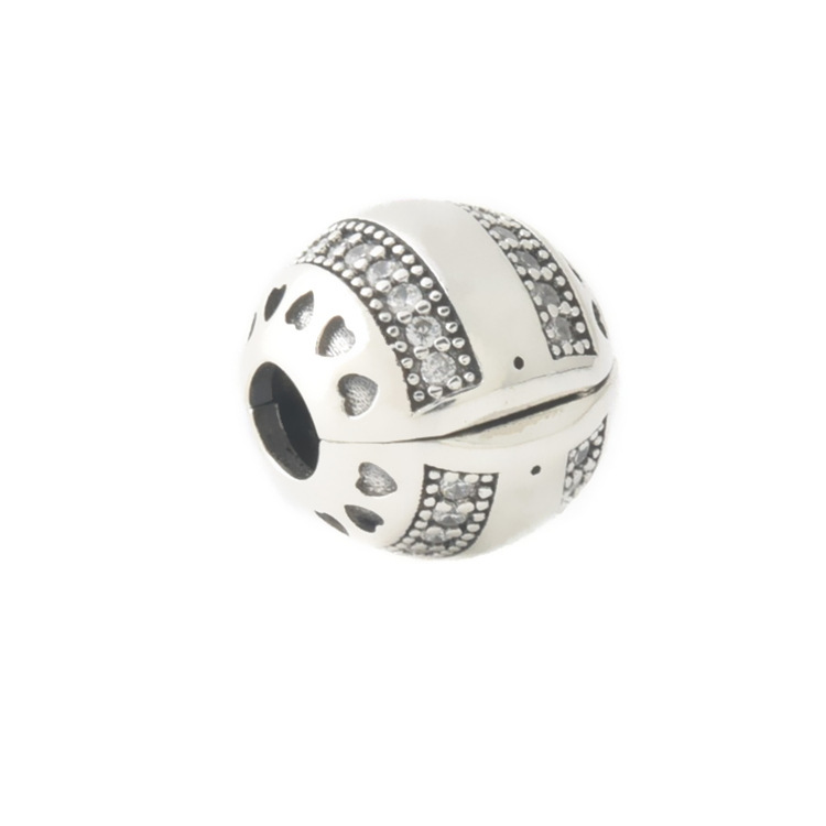 S925 sterling silver bead DIY pendant fixing buckle - Image 2