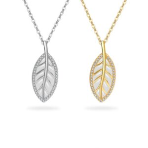 S925 sterling silver necklace leaf pendant clavicle chain
