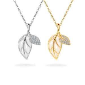 S925 sterling silver necklace leaf pendant clavicle chain