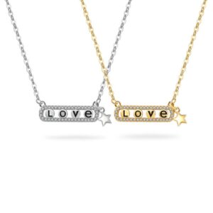 S925 sterling silver necklace LOVE pendant clavicle chain