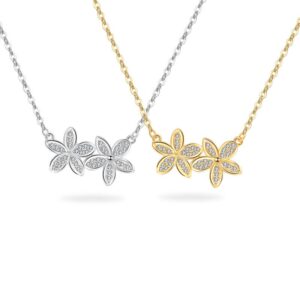 S925 sterling silver necklace tassel flower pendant clavicle chain