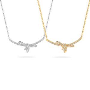 S925 sterling silver necklace silver inlaid with zircon butterfly pendant clavicle chain