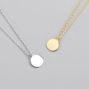 S925 sterling silver necklace silver set with zircon medallion pendant clavicle chain