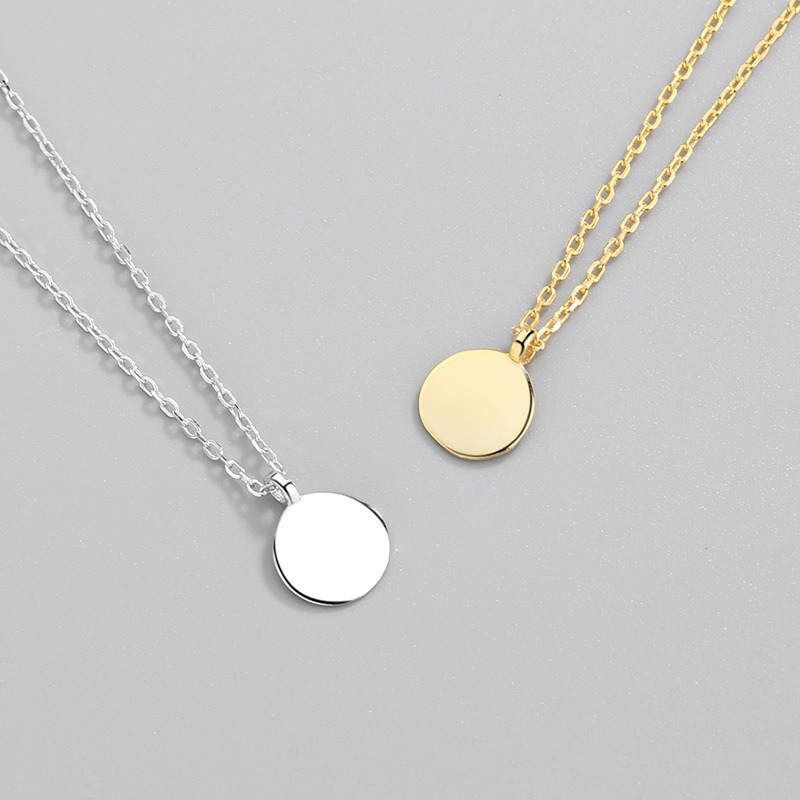 S925 sterling silver necklace silver set with zircon medallion pendant clavicle chain