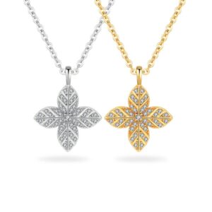 S925 sterling silver necklace silver inlaid zircon clover pendant clavicle chain