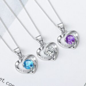 S925 sterling silver necklace heart pendant