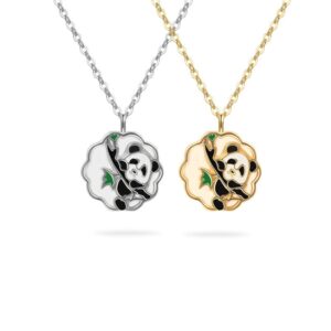S925 sterling silver necklace red panda pendant clavicle chain