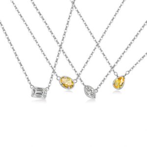 S925 sterling silver necklace geometric pendant clavicle chain