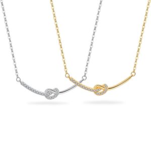 S925 sterling silver necklace knotted shape pendant clavicle chain