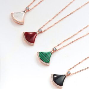 S925 sterling silver necklace mother-of-pearl small skirt pendant clavicle chain