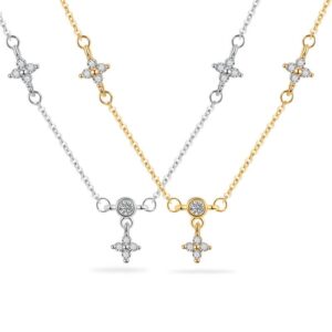 S925 sterling silver necklace four-leaf clover clover pendant clavicle chain