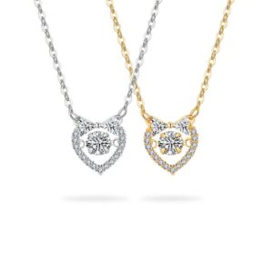 S925 sterling silver necklace heart bow pendant clavicle chain