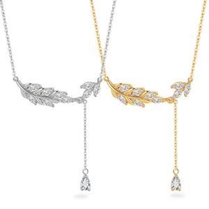 S925 sterling silver necklace tassel wheat sphue pendant clavicle chain