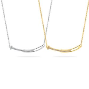 S925 sterling silver necklace smiley face pendant clavicle chain