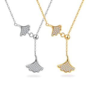 S925 sterling silver necklace tassel fan pendant clavicle chain