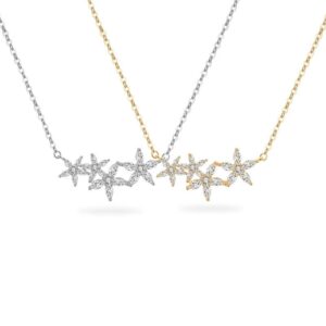 S925 sterling silver necklace flower shape inlaid with zircon pendant clavicle chain