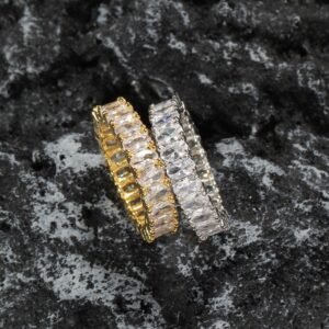 Hip Hop Ring Copper Inlaid Zircon 5mm Oval Cuban Ring Couple Ring