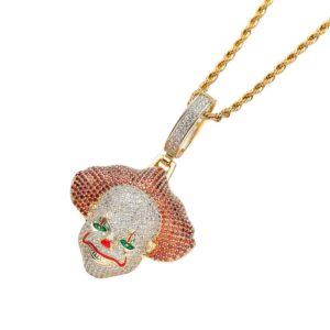 Hip hop pendant copper inlaid with zircon clown shape