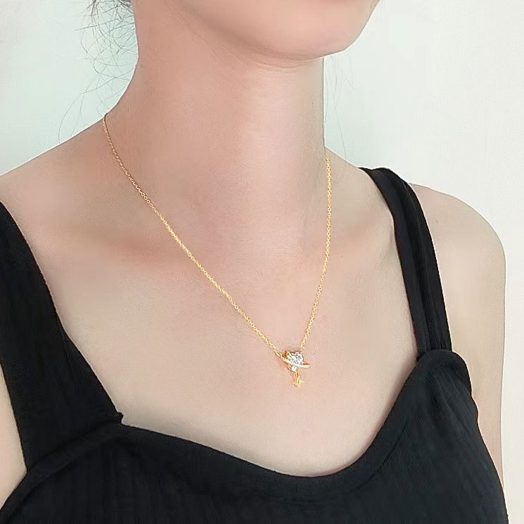 S925 sterling silver necklace tassel planet heart pendant clavicle chain - Image 5