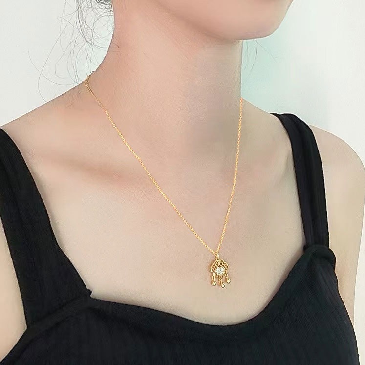 S925 sterling silver necklace Chinese style longevity lock pendant clavicle chain - Image 5