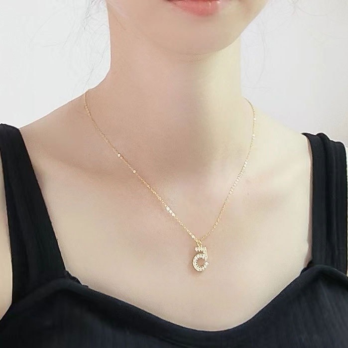 S925 sterling silver necklace number 5 pendant clavicle chain - Image 5