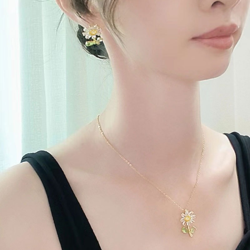S925 sterling silver necklace flower pendant clavicle chain - Image 6