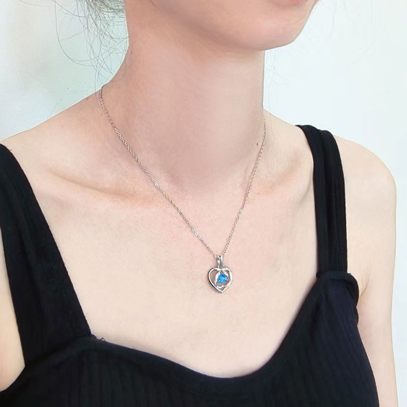 S925 sterling silver necklace heart pendant clavicle chain - Image 4