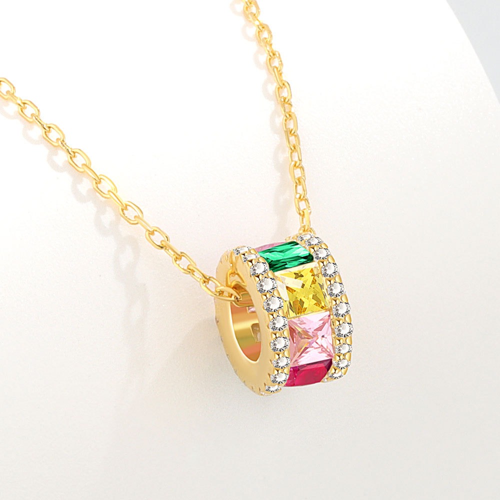 S925 sterling silver necklace color small waist pendant clavicle chain - Image 4