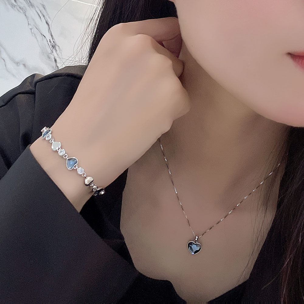 S925 sterling silver necklace heart pendant clavicle chain - Image 4