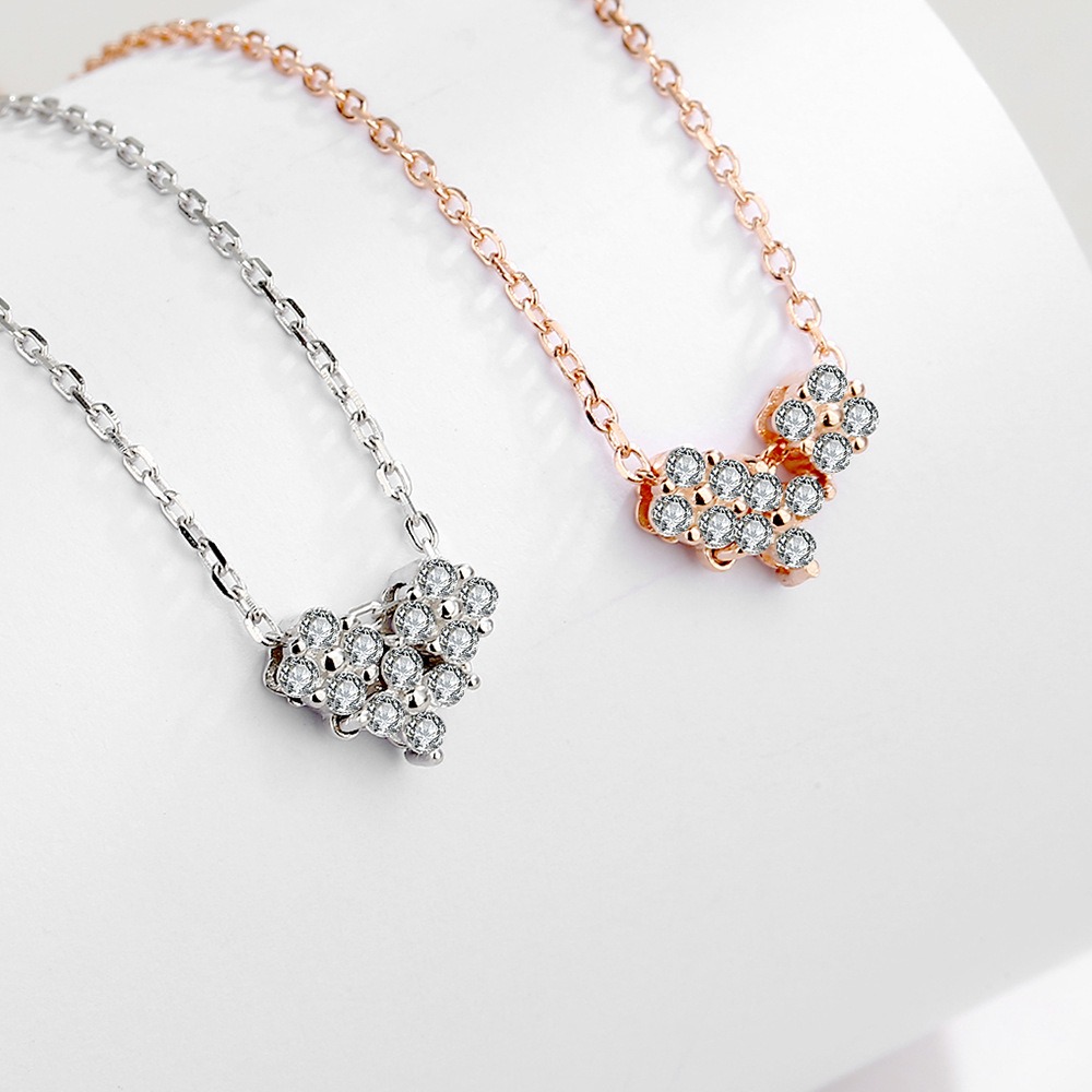 S925 sterling silver necklace four-leaf clover heart pendant clavicle chain - Image 5