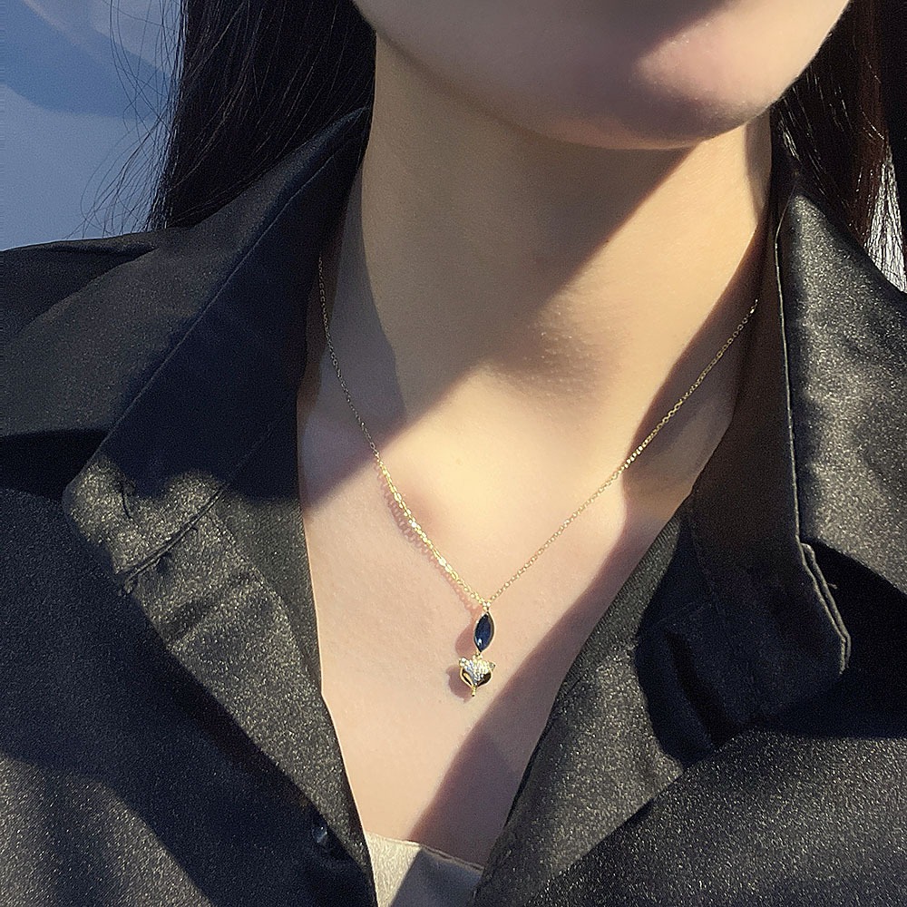S925 sterling silver necklace crystal fox pendant clavicle chain - Image 6