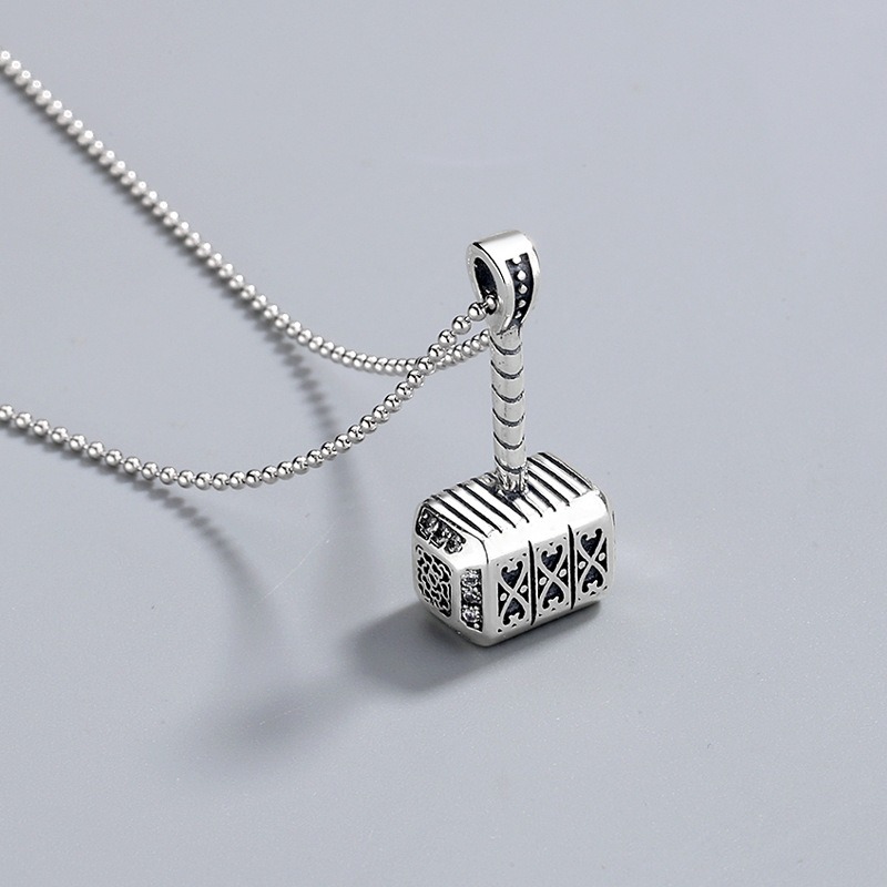 S925 sterling silver necklace quake thor pendant clavicle chain - Image 4