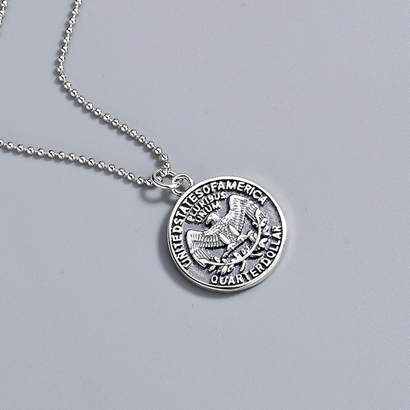 S925 sterling silver necklace eagle pendant clavicle chain - Image 3