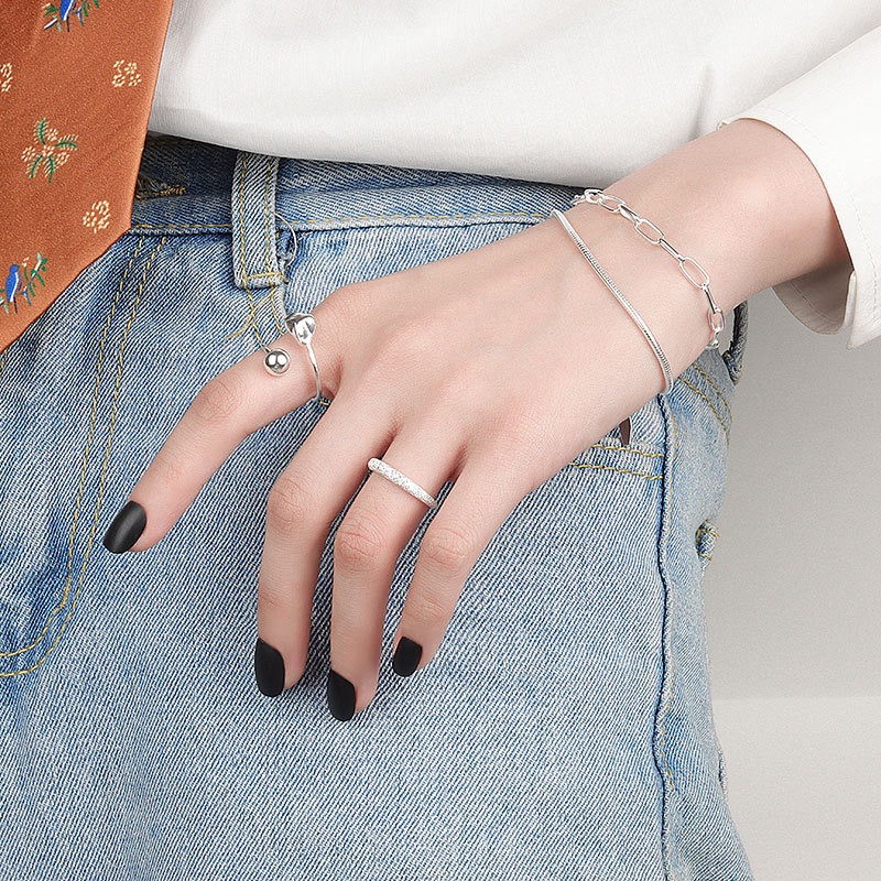 S925 sterling silver bracelet 2mm snake bone chain - Image 4