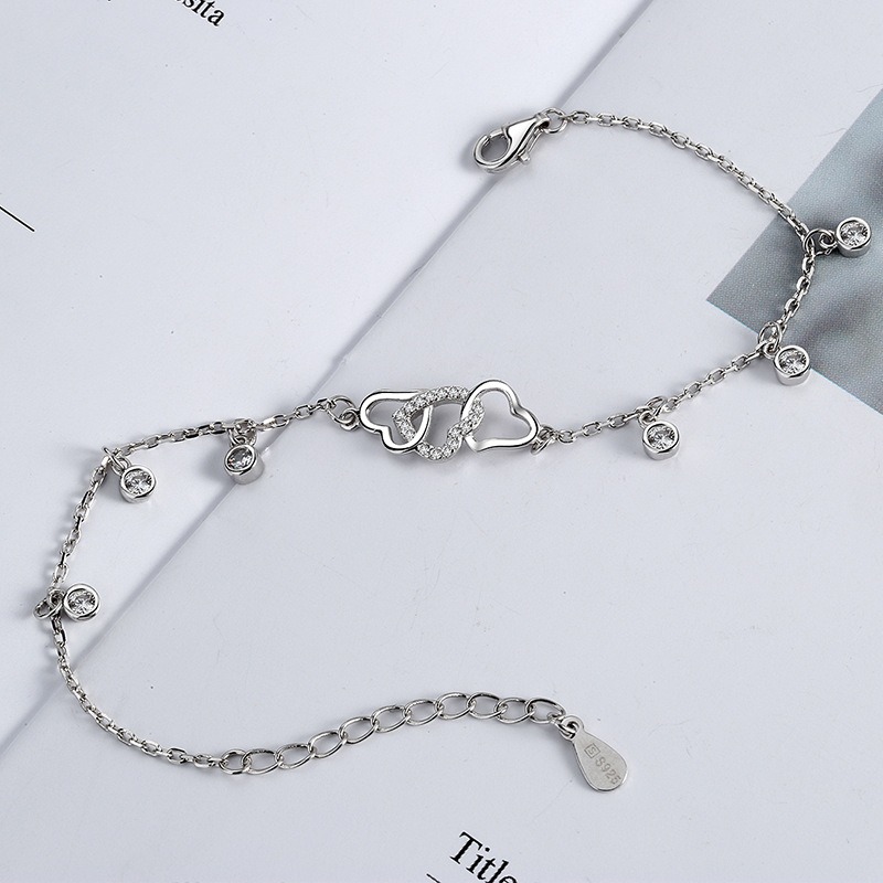 S925 sterling silver bracelet tassel crystal bracelet - Image 3