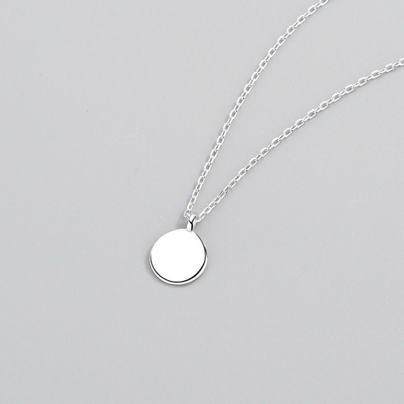 S925 sterling silver necklace silver set with zircon medallion pendant clavicle chain - Image 3