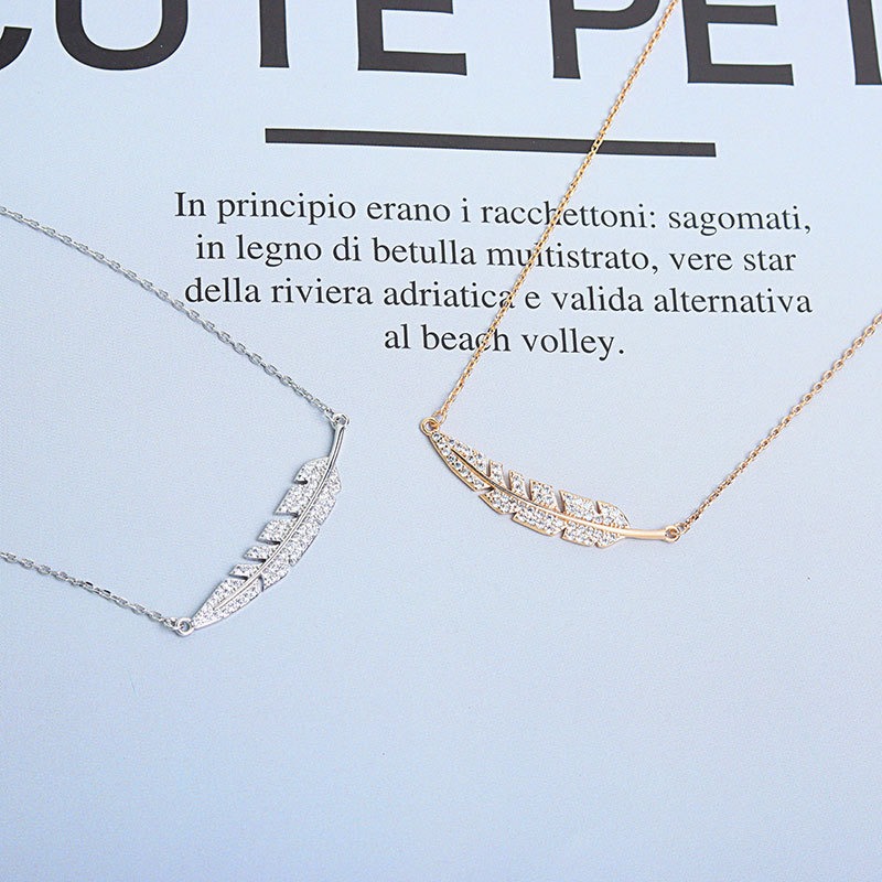 S925 sterling silver necklace leaf pendant clavicle chain - Image 5