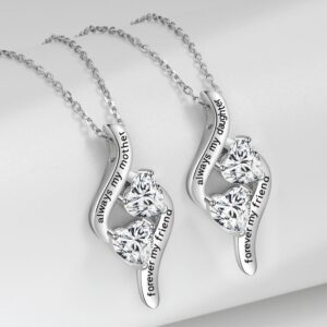 S925 sterling silver necklace double heart pendant clavicle chain