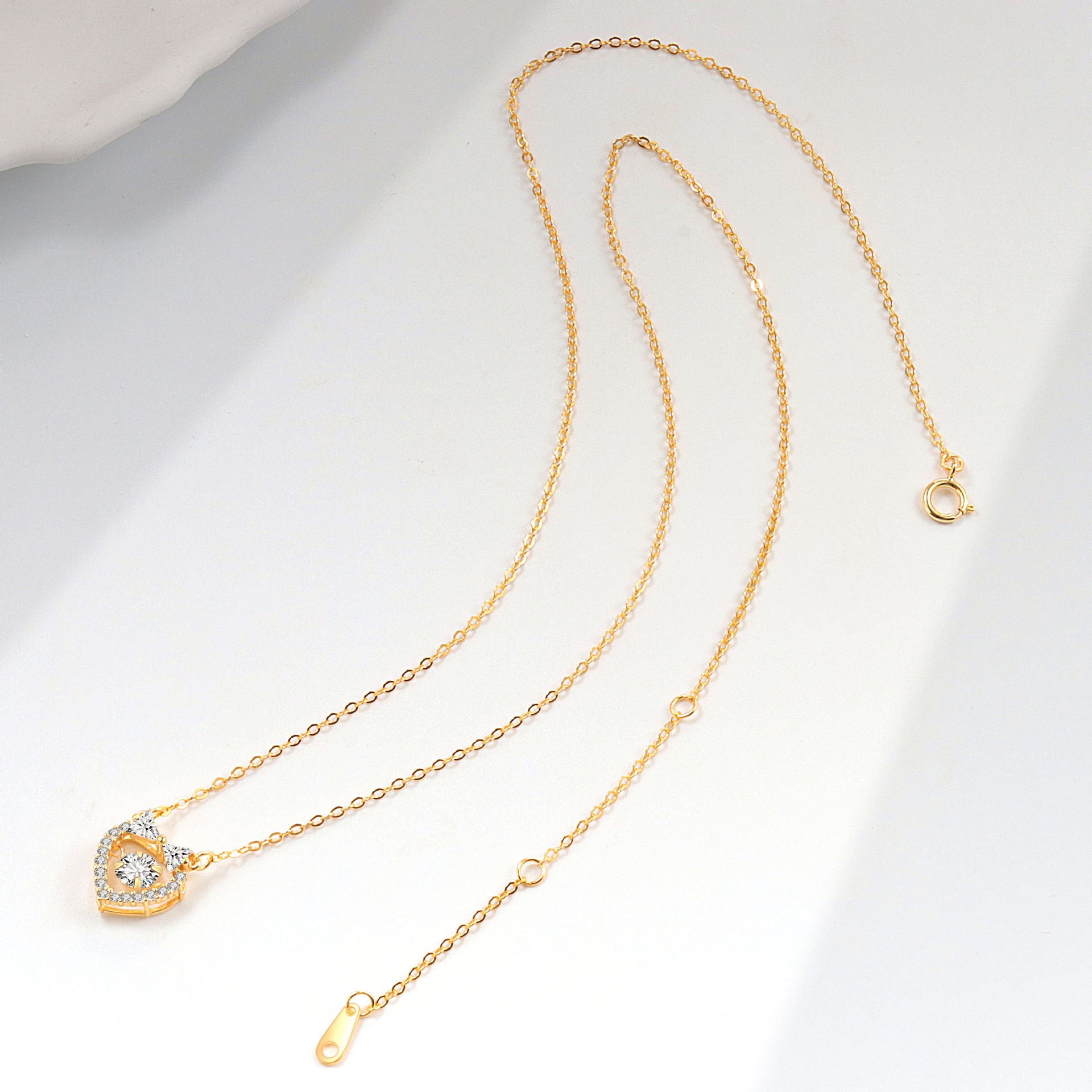 S925 sterling silver necklace heart bow pendant clavicle chain - Image 4