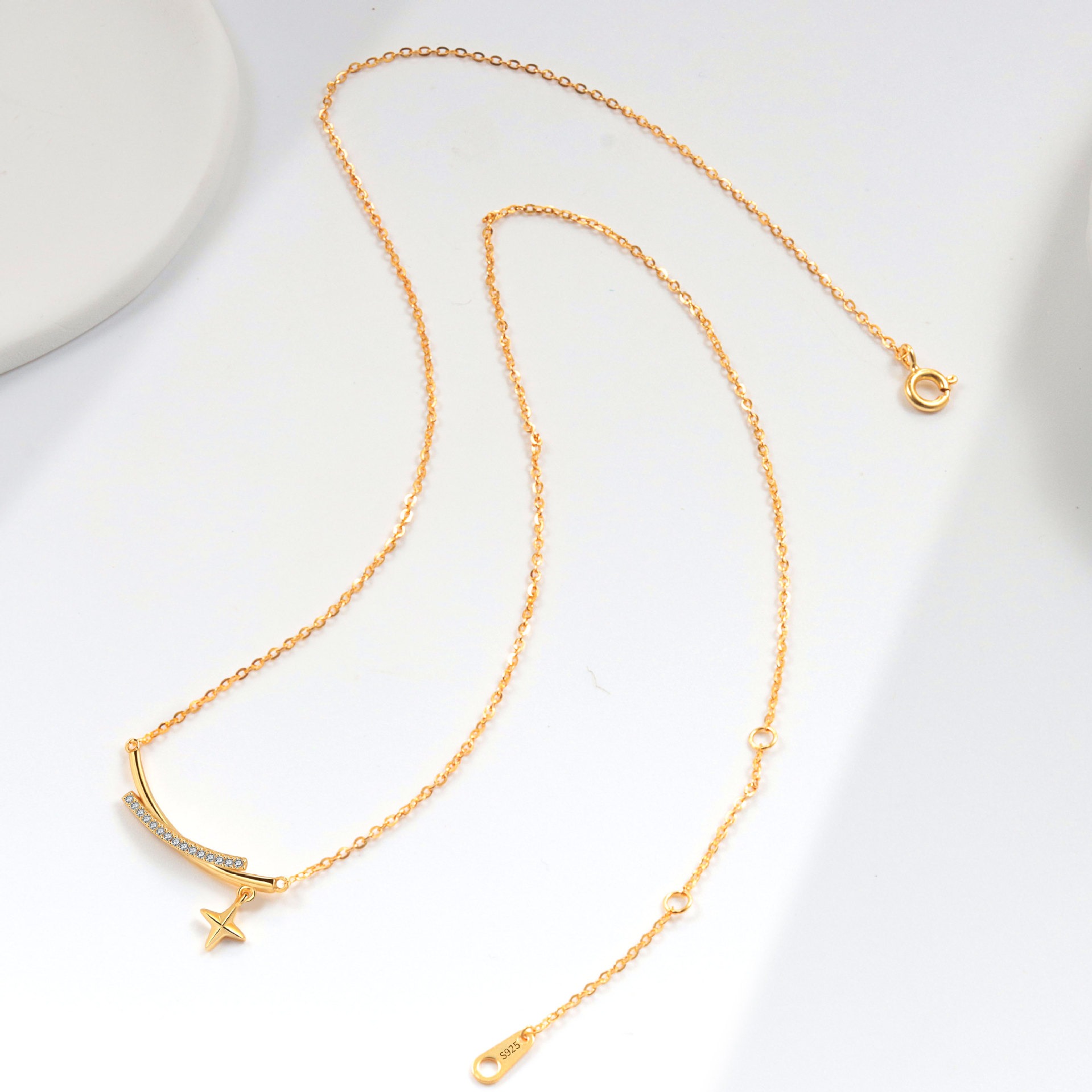 S925 sterling silver necklace star pendant clavicle chain - Image 4