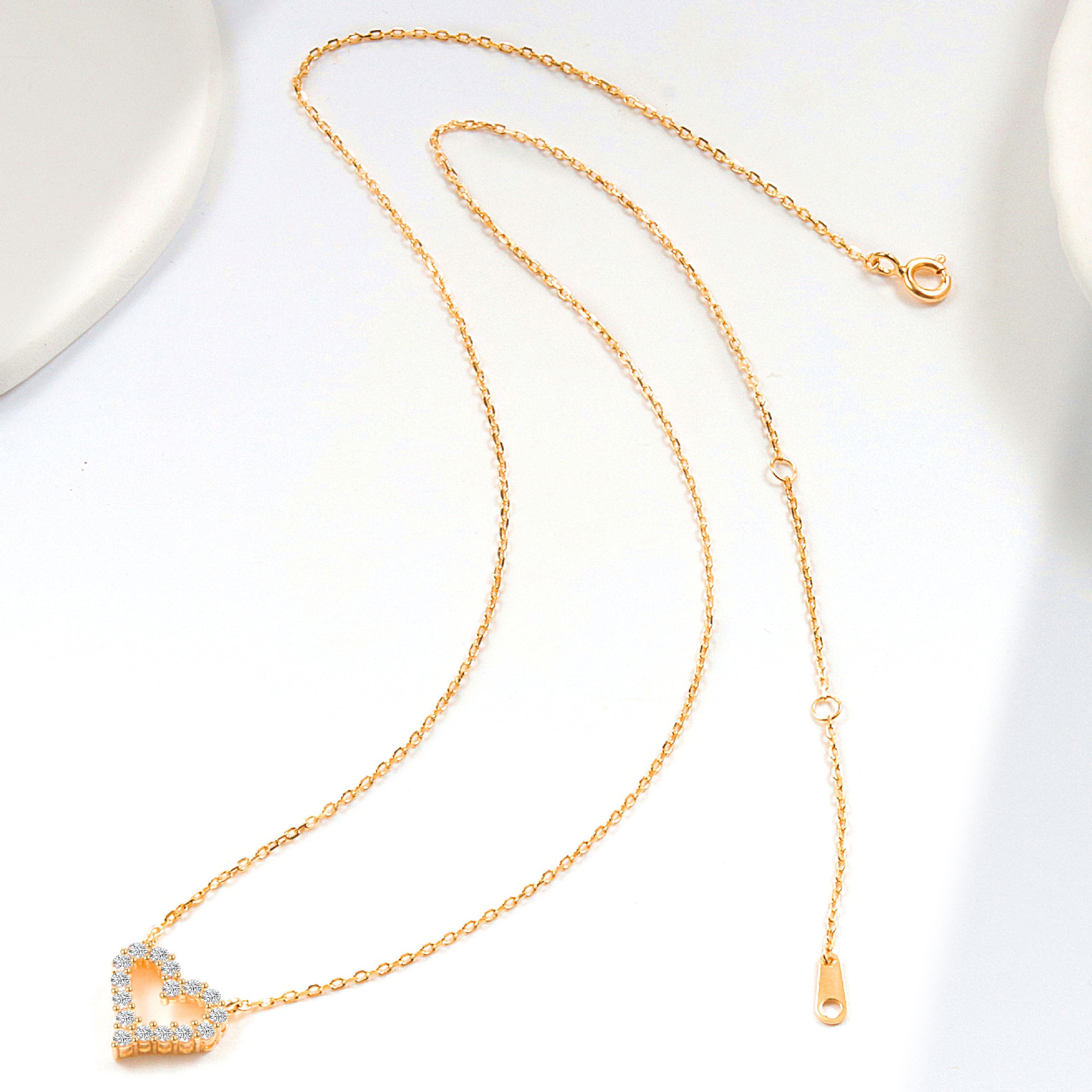 S925 sterling silver necklace hollow heart pendant clavicle chain - Image 4