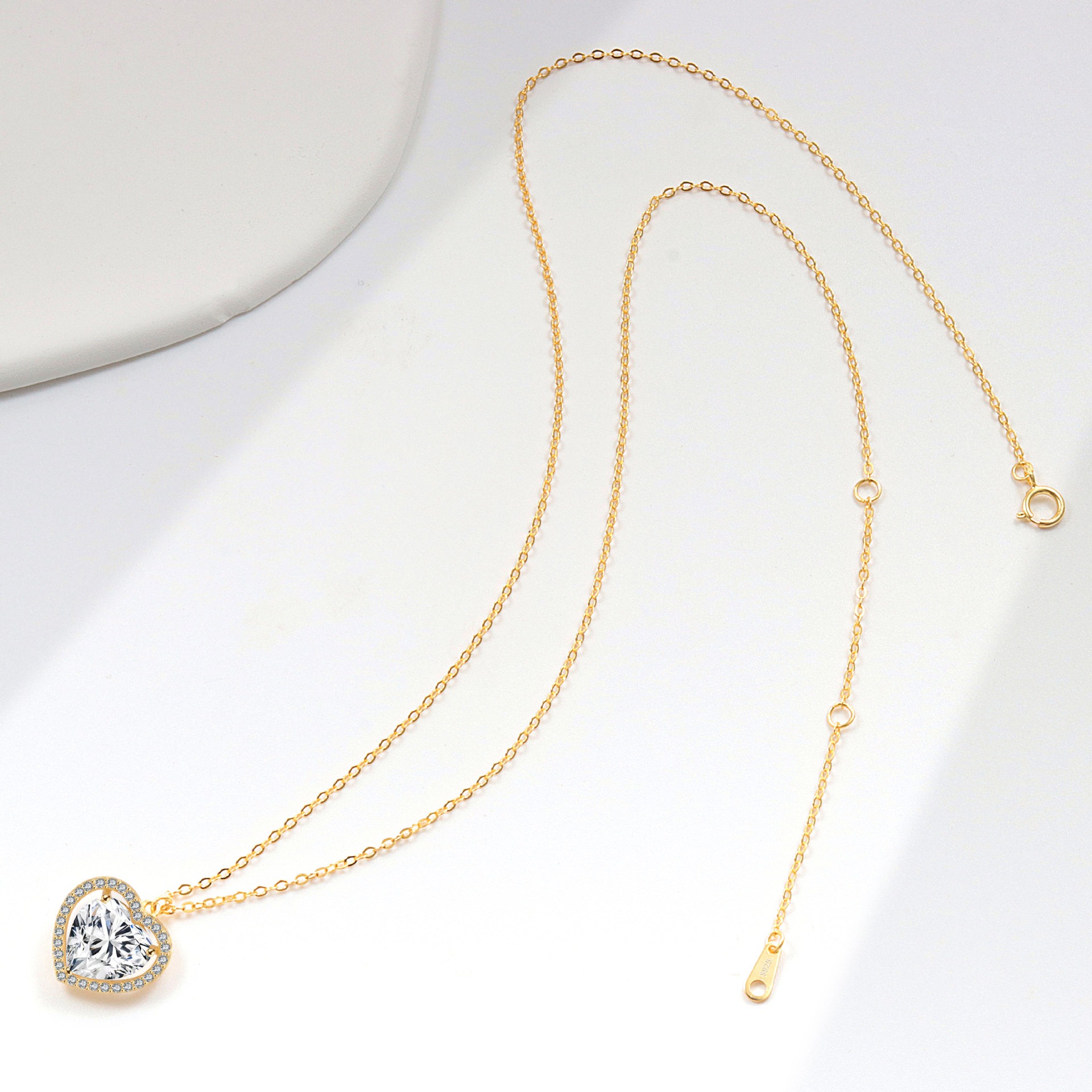 S925 sterling silver necklace heart pendant clavicle chain - Image 4