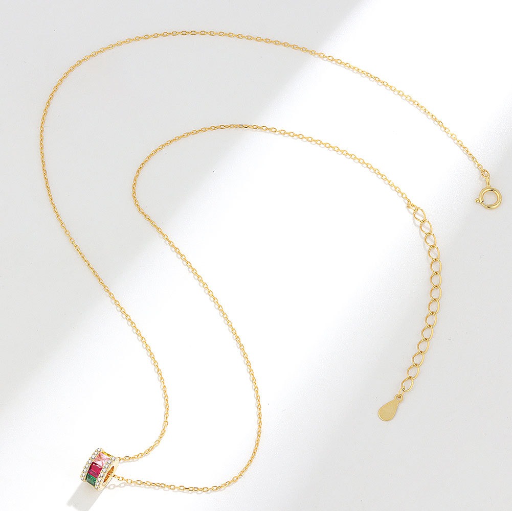 S925 sterling silver necklace color small waist pendant clavicle chain - Image 5