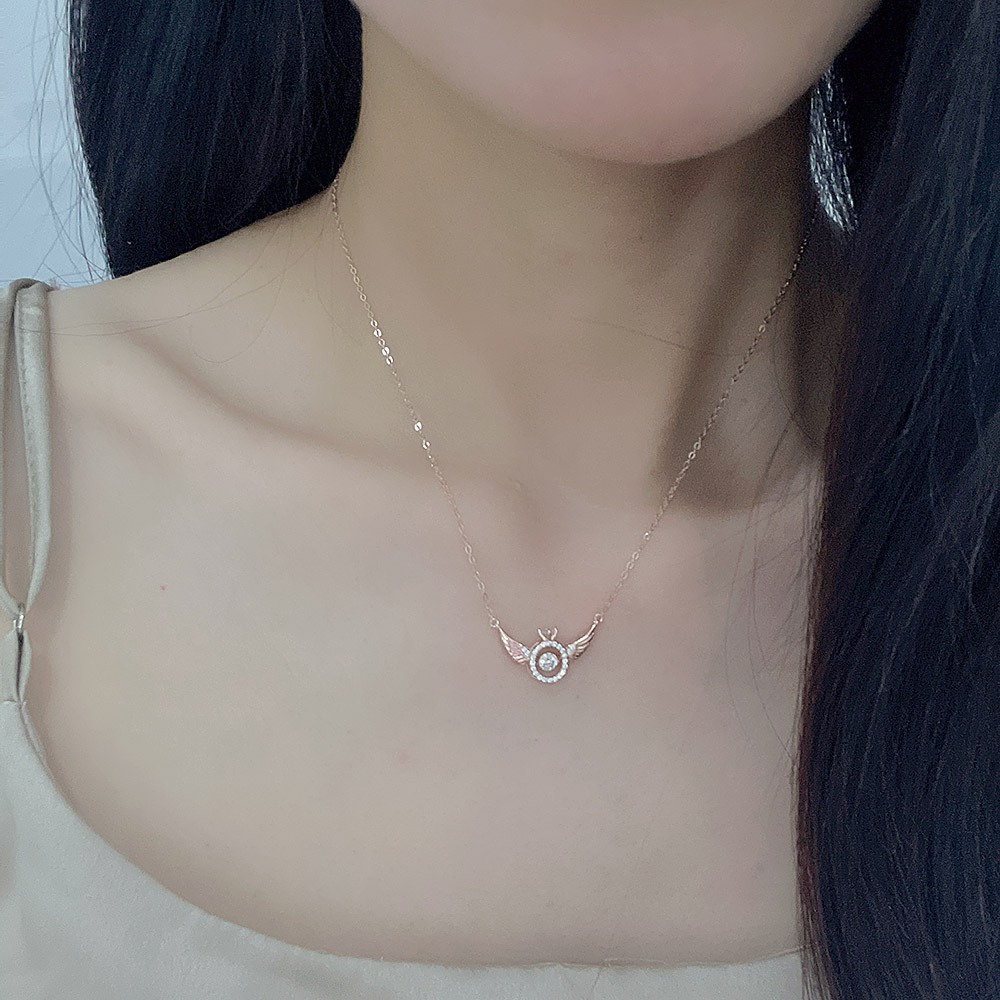 S925 sterling silver necklace angel wings pendant clavicle chain - Image 5