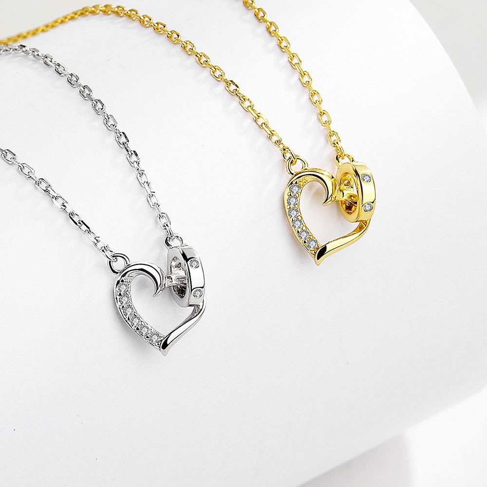 S925 sterling silver necklace heart pendant clavicle chain - Image 4